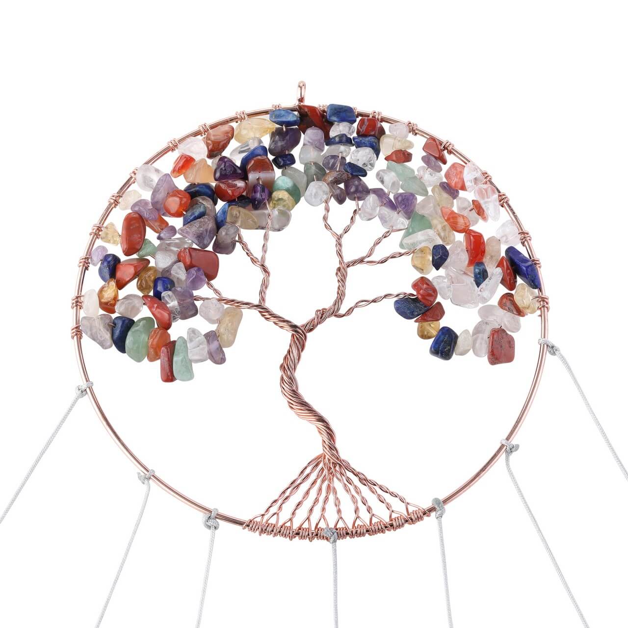 tdd003001 jovivi 7 chakras healing crystal tree of life windchime for outdoor decoration