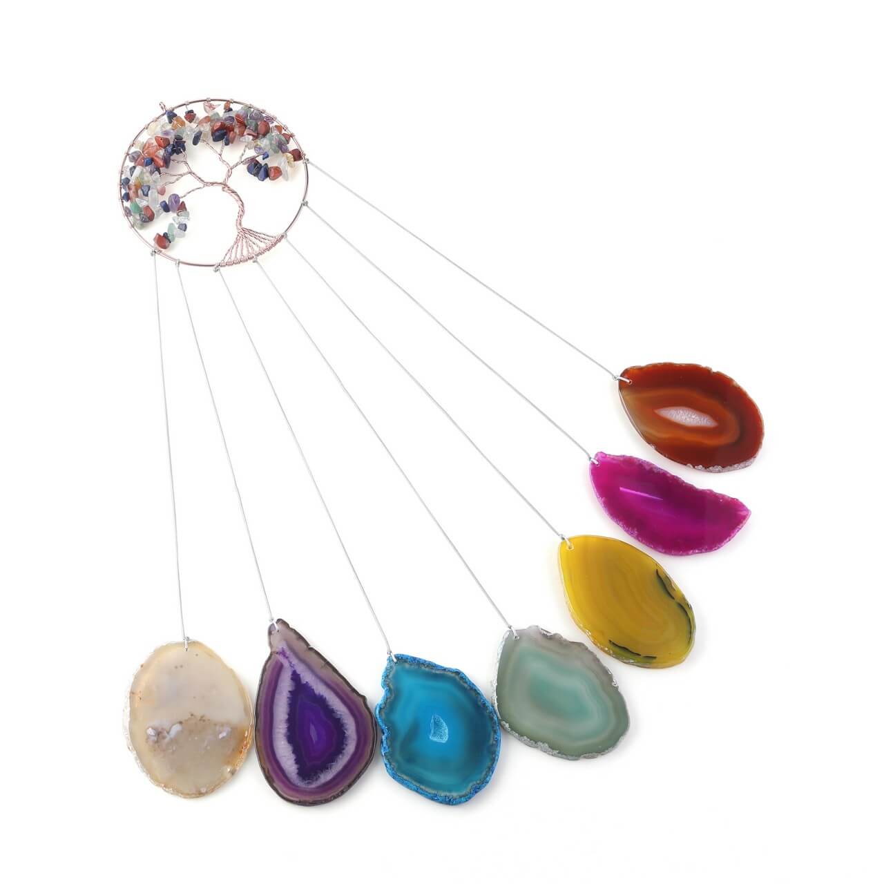 tdd003001 jovivi natural agate windchime ornaments for home decor healing chakra