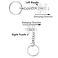 Jovivi Personalized 2pcs Couple Keychains Stainless Steel Puzzle Pendant Keyring