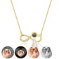 Jovivi Picture Necklace Personalized Customized Photo Projection Necklace with Picture Inside Infinity Love Pendant Necklace