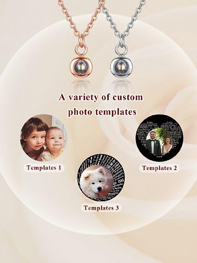 Jovivi Picture Pendant Necklace Personalized Customized Photo Projection Necklace