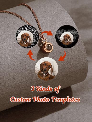 Jovivi Picture Pendant Necklace Personalized Customized Photo Projection Necklace