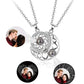 Joviviv Personalized Photo Projection Necklace Memory Custom Picture Projection Pendant I Love You Sun & Moon Mutual Attraction Matching Couple Necklaces