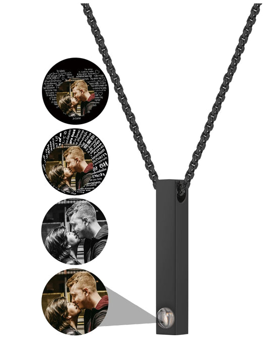 Jovivi Picture Pendant Necklace Personalized Customized Photo Projection Necklace