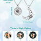 Joviviv Personalized Photo Projection Necklace Memory Custom Picture Projection Pendant I Love You Sun & Moon Mutual Attraction Matching Couple Necklaces