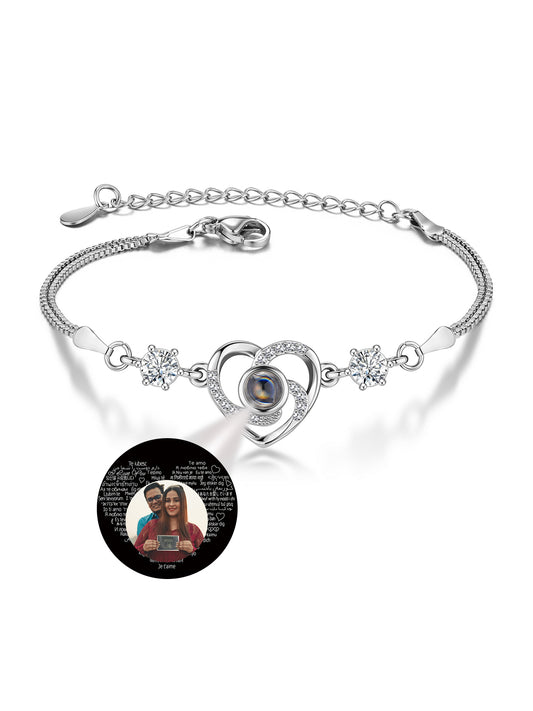 Jovivi Custom Bracelets with Picture inside Personalized Projection Bracelets Picture Bracelet