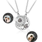 Joviviv Personalized Photo Projection Necklace Memory Custom Picture Projection Pendant I Love You Sun & Moon Mutual Attraction Matching Couple Necklaces