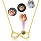 Jovivi Picture Necklace Personalized Customized Photo Projection Necklace with Picture Inside Infinity Love Pendant Necklace