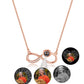 Jovivi Picture Necklace Personalized Customized Photo Projection Necklace with Picture Inside Infinity Love Pendant Necklace
