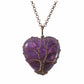 Jovivi Natural Healing Crystal Necklace Wire Wrapped Tree of Life Heart Shape Crystal Stone Pendant Quartz Crystal Gemstone Necklace Jewelry for Women