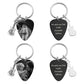 Custom Picture Keychain Engraved Text Stainless Steel Guitar Pick Keyring
