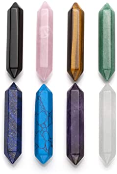 8PCS Chakra Healing Crystal Wands Set 2.3" | Jovivi