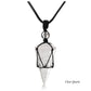 jovivi natural clear quartz reiki healing crystal necklace, front side