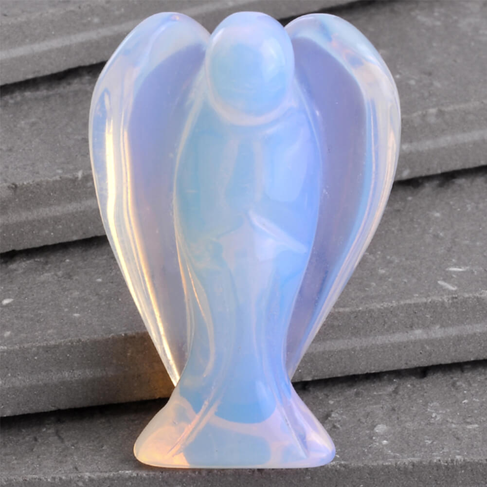 jovivi opalite gemstones angel guardian statue for healing balancing, asd000204