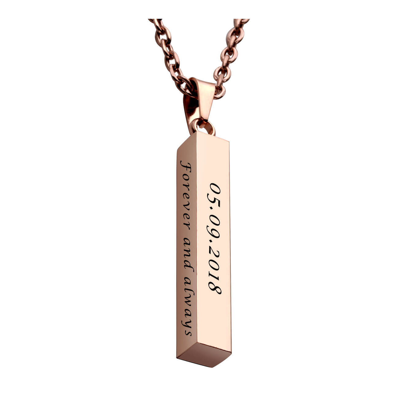 Jovivi personalized name bar necklace, 4 sides tube message pendant, jng04870