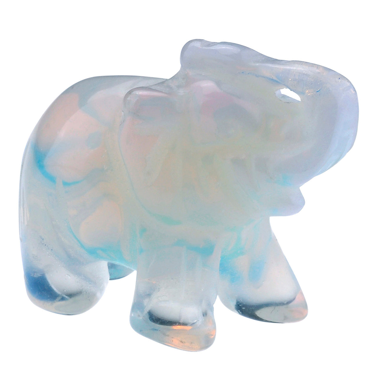 jovivi 1pc crystal carved gemstone elephant home decoration figurine 1.5", asd00040