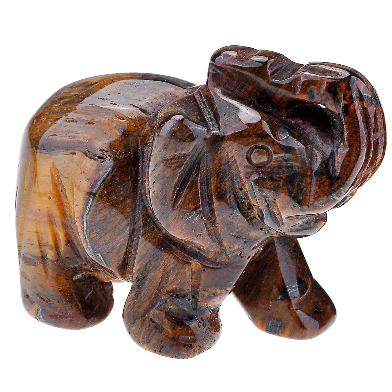 jovivi 1pc 1.5" natural tiger eyes gemstone carved figurine, asd00040