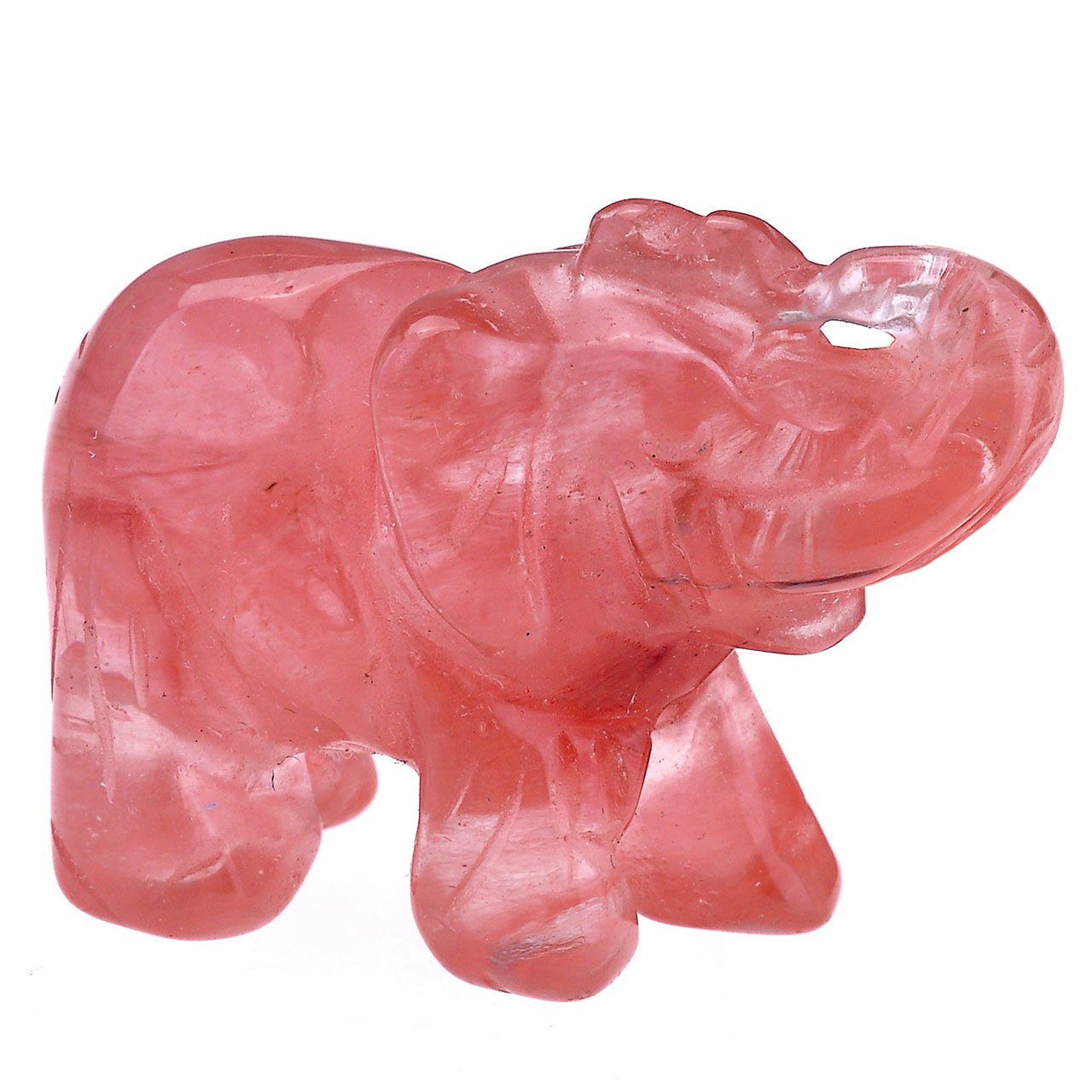 jovivi 1pc watermelon crystal craved elephant figurine, right side, asd000405
