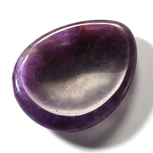 Thumb Worry Stone Water Drop Natural Amethyst Chakra Reiki Healing Crystals - Tumbled Palm Stone jovivi