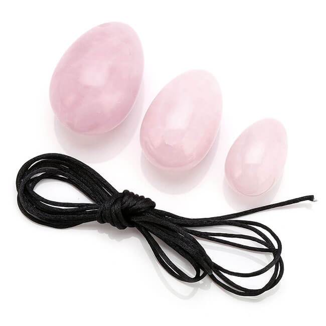 Jovivi Yoni Eggs Rose Quartz Kegel Eggs Massage Stone for Women to Strengthen Pelvic Floor Muscles