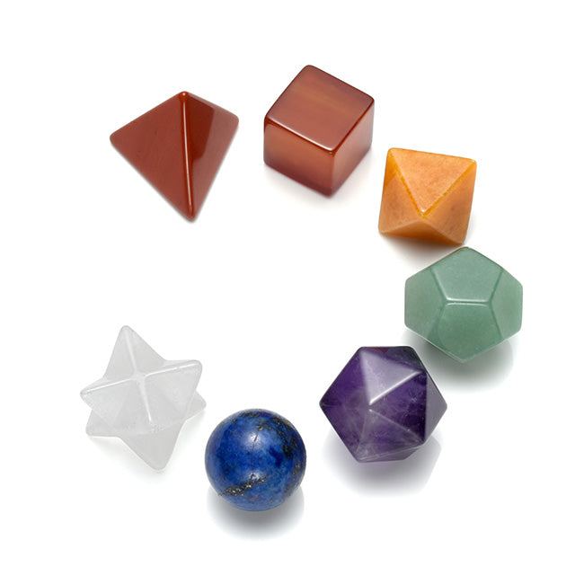 Crystal Platonic Solids Sacred Geometry Set | Jovivi