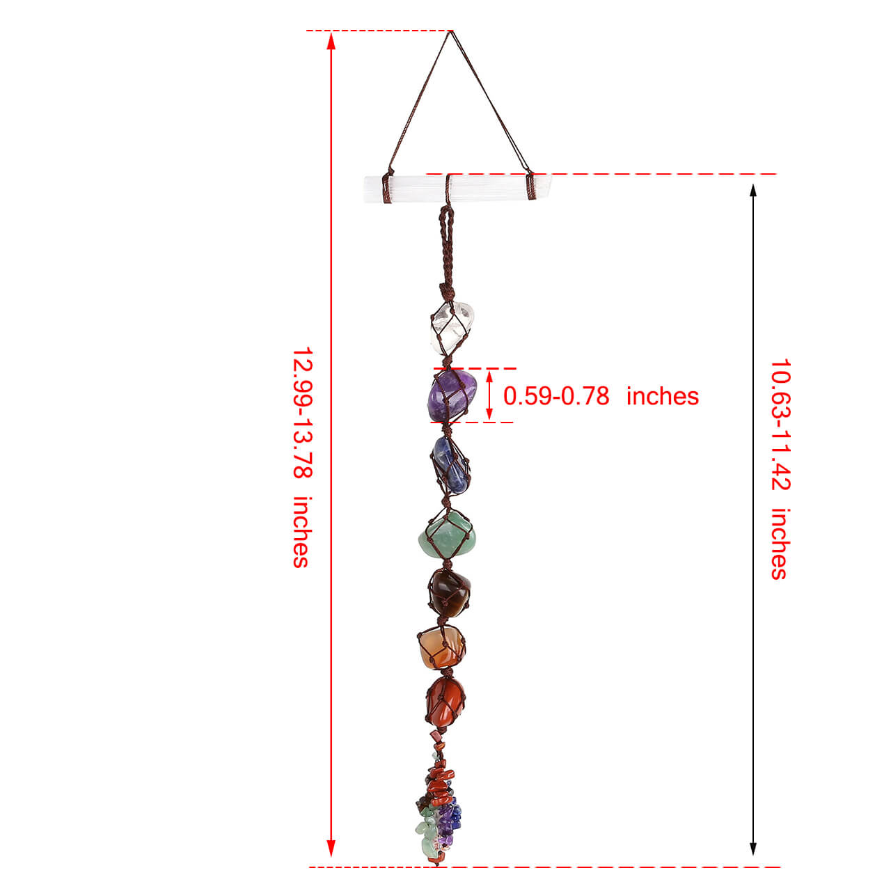 jovivi 13.78" height 7 chakras spiritual hanging ornament, asd032301