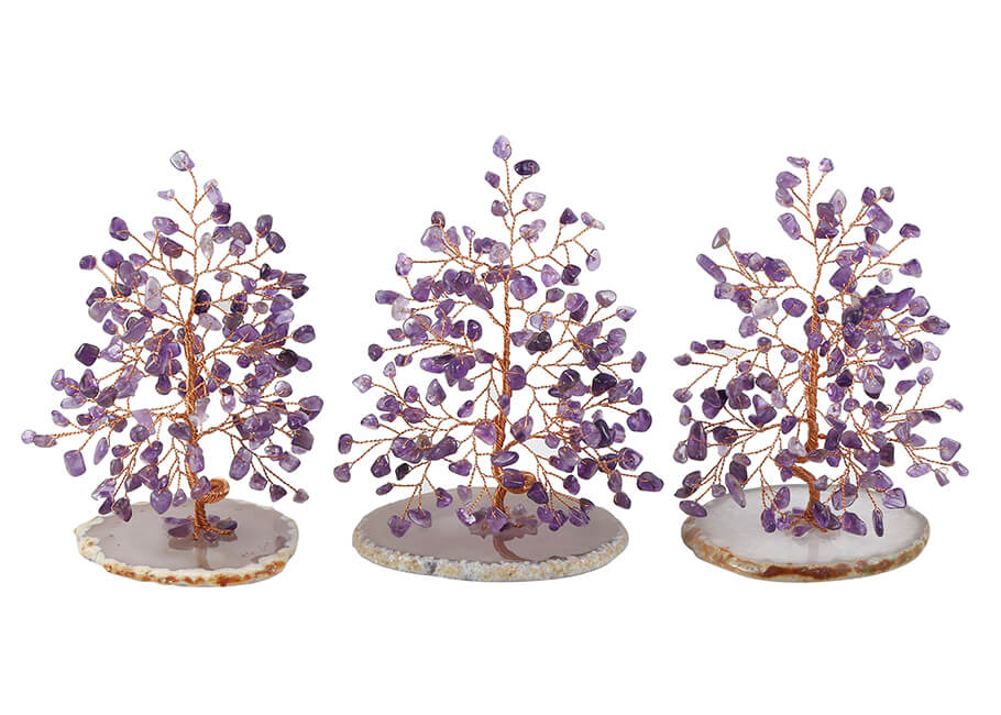 jovivi natural amethyst chakras gemstone home decor money tree fengshui figurine luck 