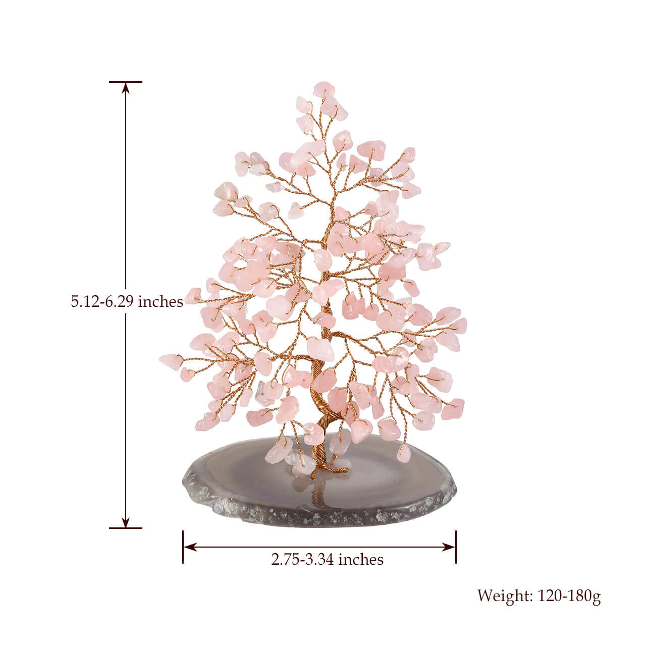 Natural Crystals Money Tree with Agate Slices Base Feng Shui Ornament | Jovivi - Jovivi