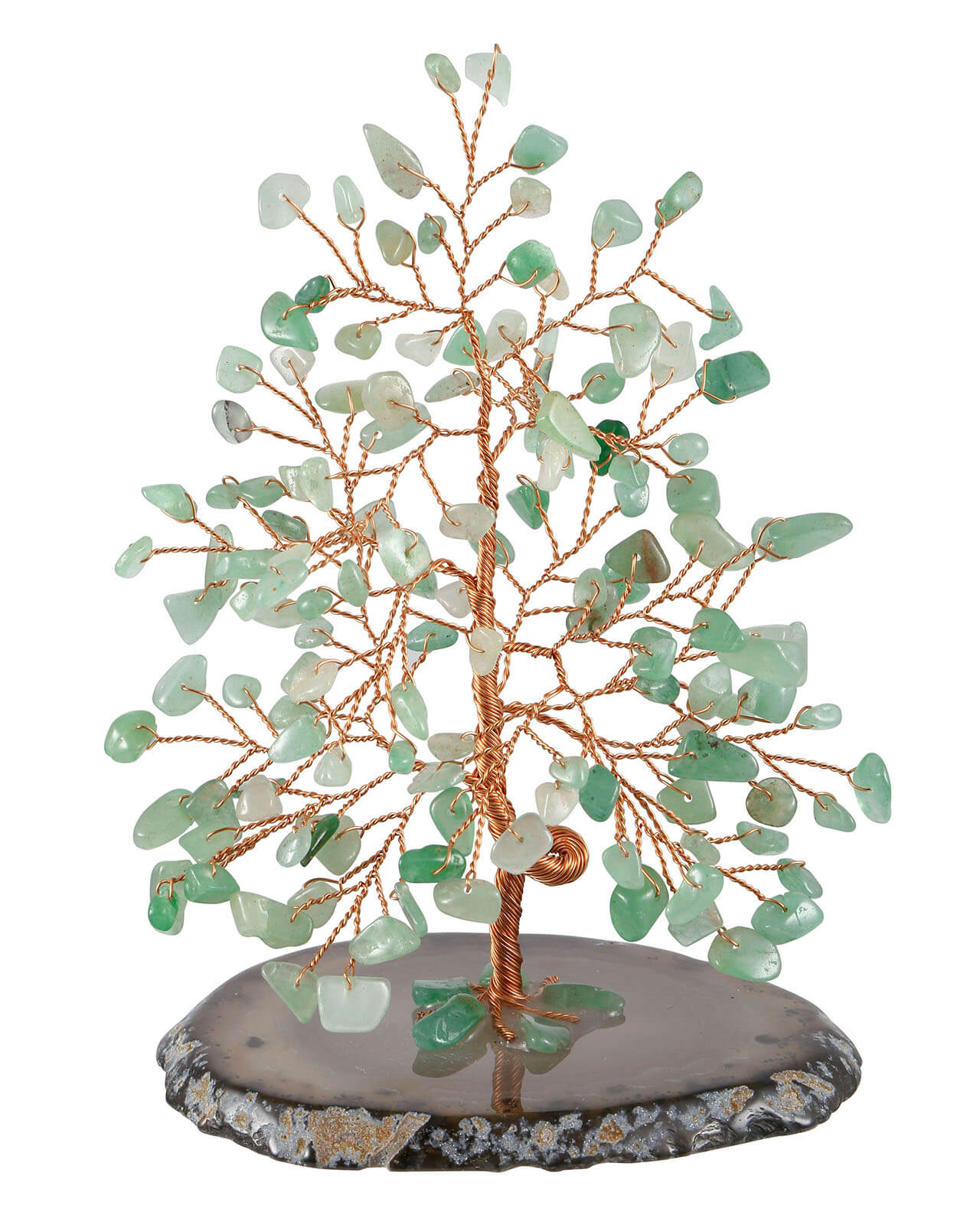 Natural Crystals Money Tree with Agate Slices Base Feng Shui Ornament | Jovivi - Jovivi