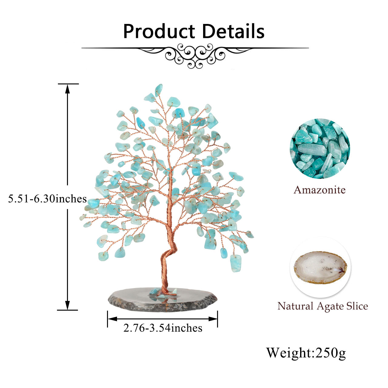 Natural Crystals Money Tree with Agate Slices Base Feng Shui Ornament | Jovivi - Jovivi