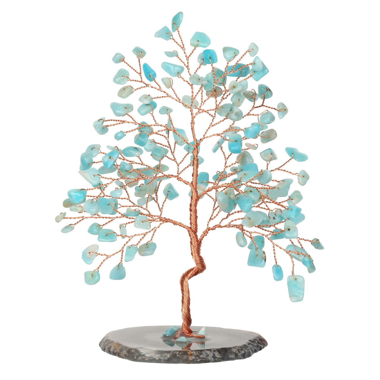 Natural Crystals Money Tree with Agate Slices Base Feng Shui Ornament | Jovivi - Jovivi