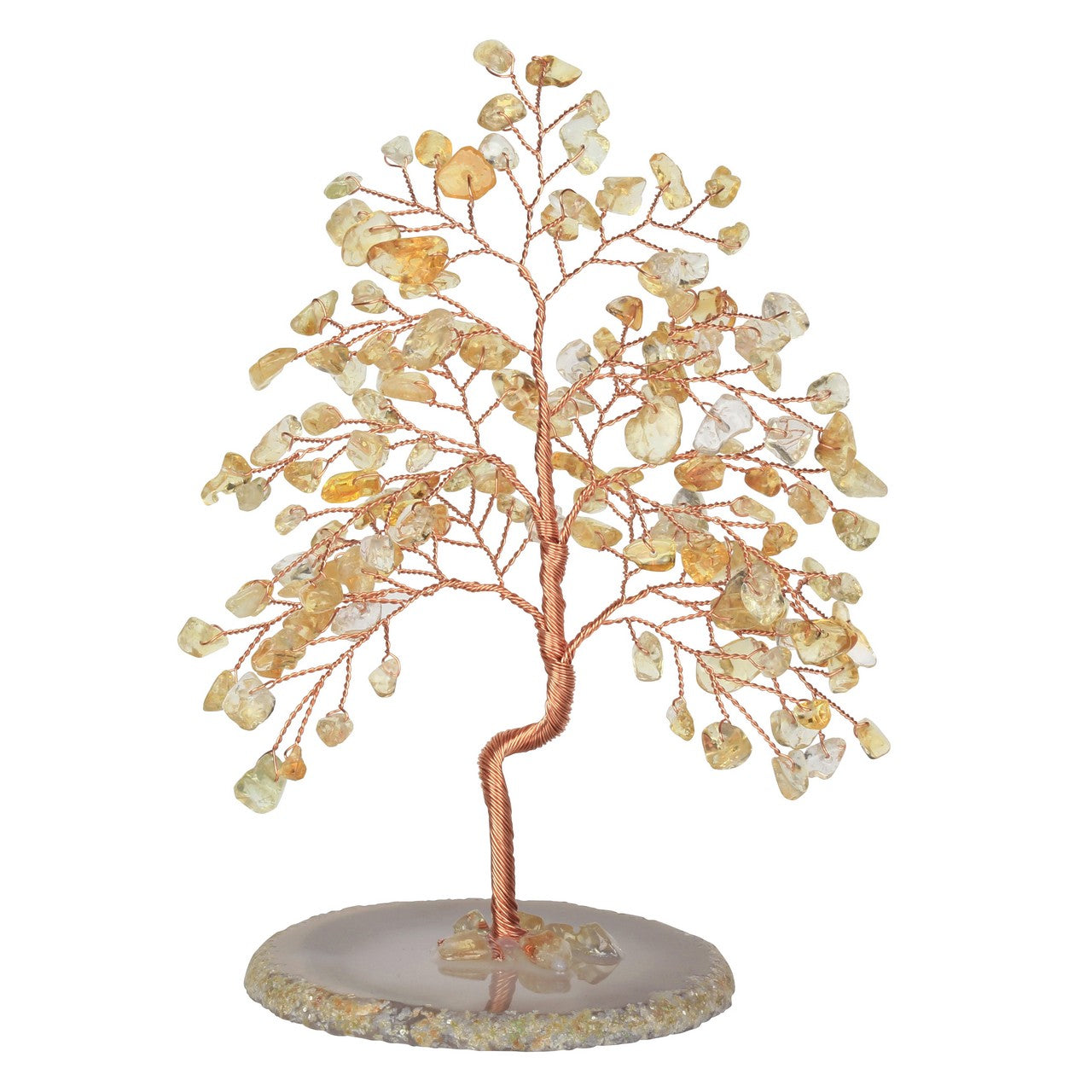 Natural Crystals Money Tree with Agate Slices Base Feng Shui Ornament | Jovivi - Jovivi