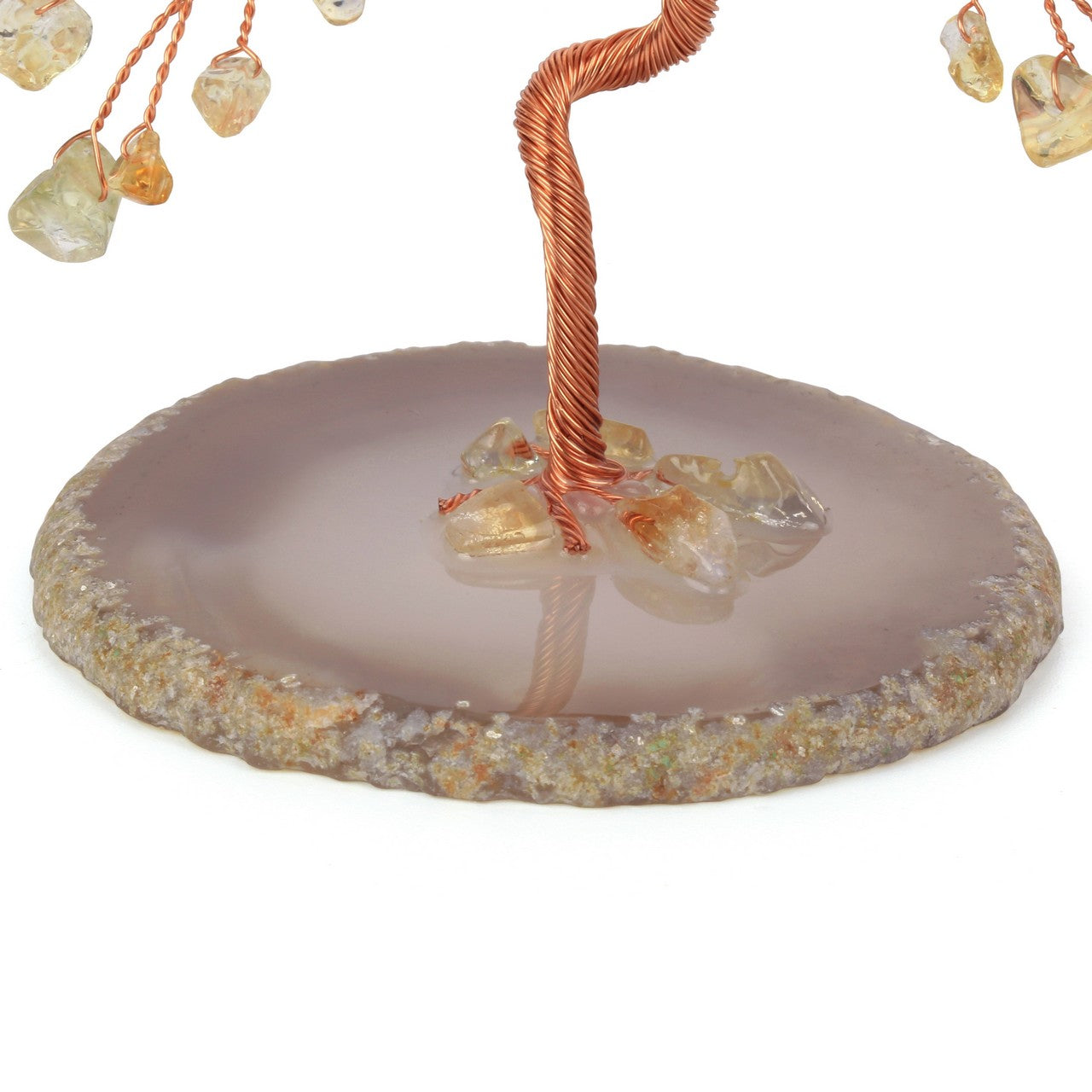 Natural Crystals Money Tree with Agate Slices Base Feng Shui Ornament | Jovivi - Jovivi