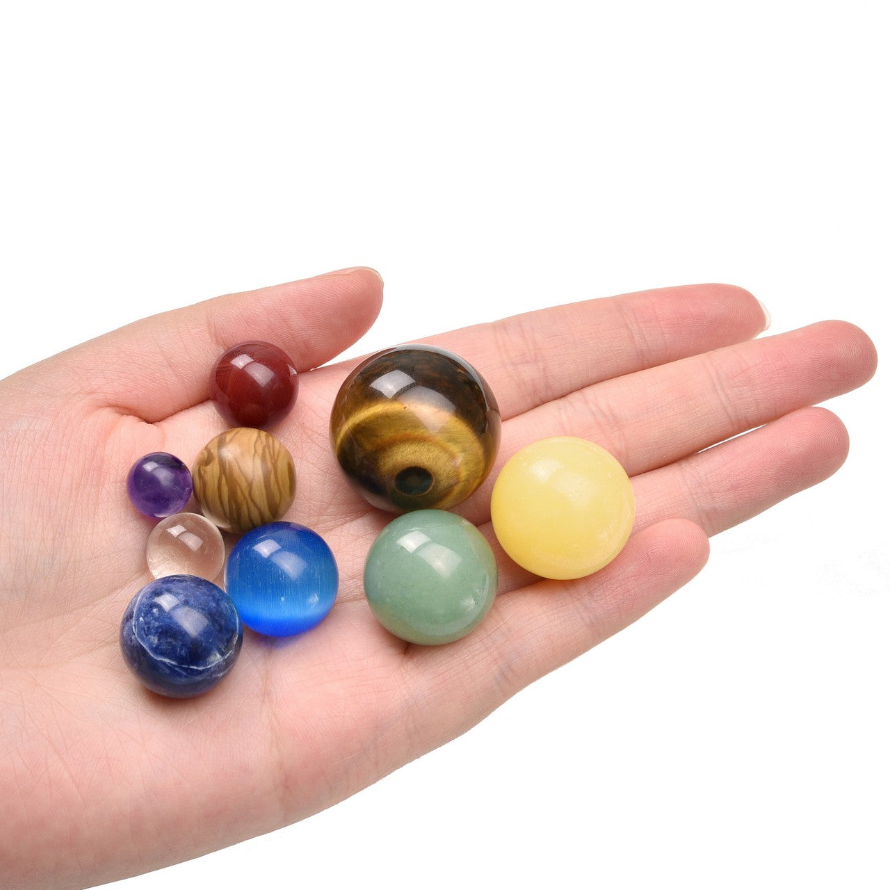 Nine Planets Of Solar System Natural Crystal Ball Rough Stone Set – Healing  Crystal Home