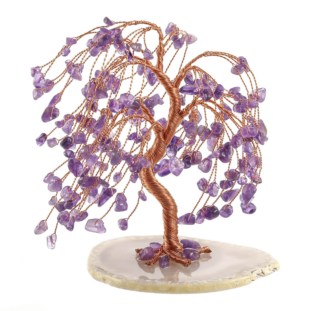 jovivi natural amethyst chakras healing stone home decor tree of life feng shui healing, front side, asd03620