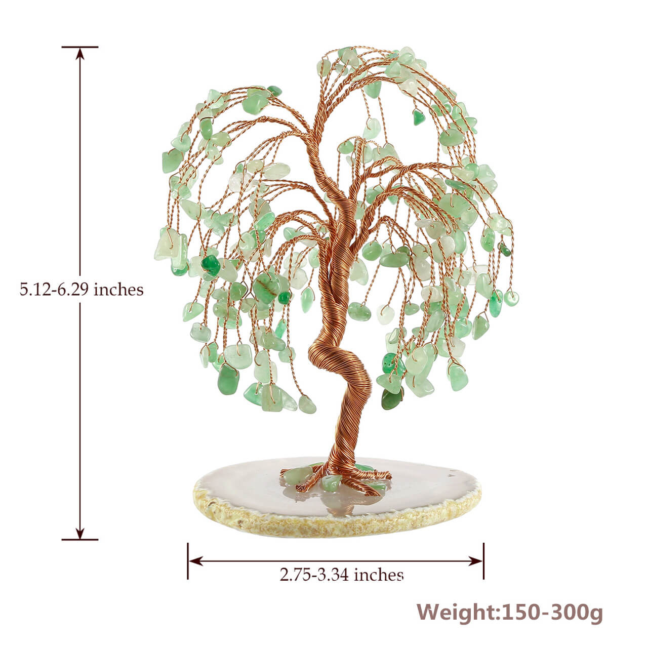 jovvi 6inches high crystals ship stones copper wires wrapped money tree with agate base, asd03620