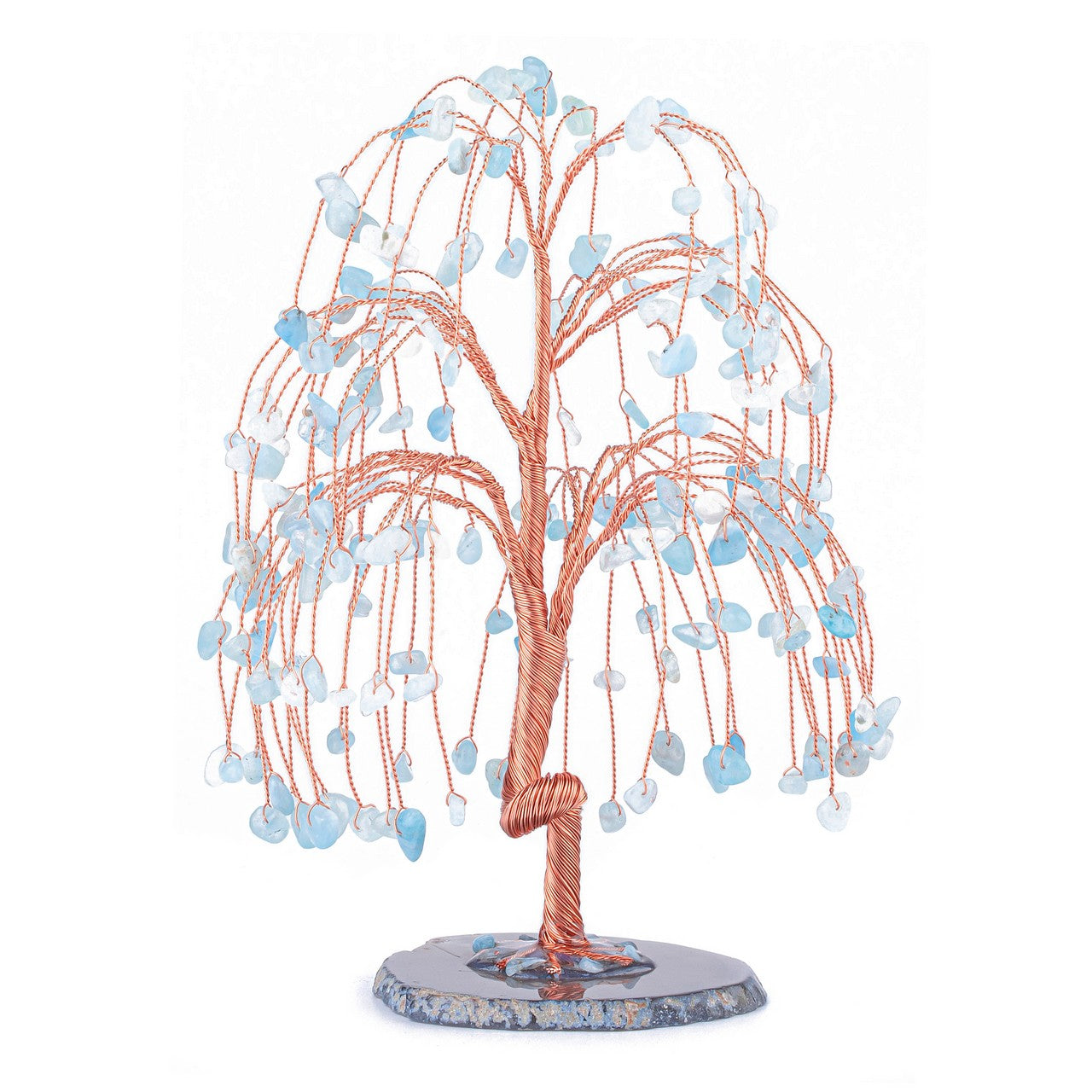 Natural Crystals Money Tree with Agate Slices Base Feng Shui Ornament | Jovivi - Jovivi