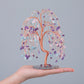 Natural Crystals Money Tree with Agate Slices Base Feng Shui Ornament | Jovivi - Jovivi