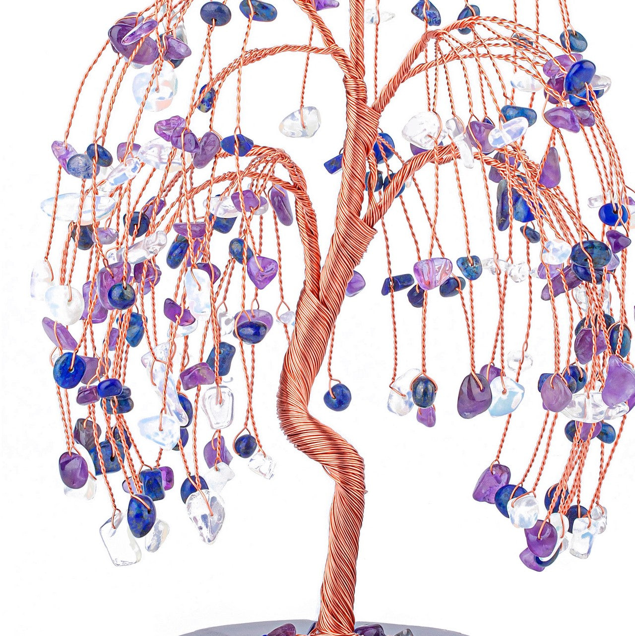 Natural Crystals Money Tree with Agate Slices Base Feng Shui Ornament | Jovivi - Jovivi