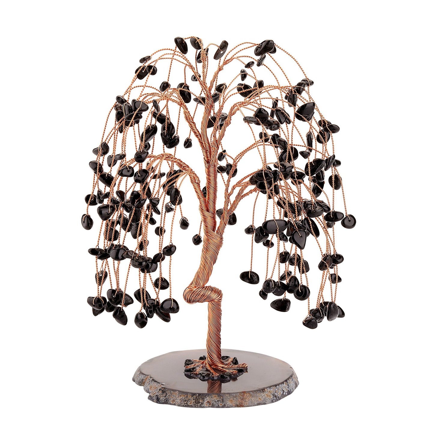 Natural Crystals Money Tree with Agate Slices Base Feng Shui Ornament | Jovivi - Jovivi