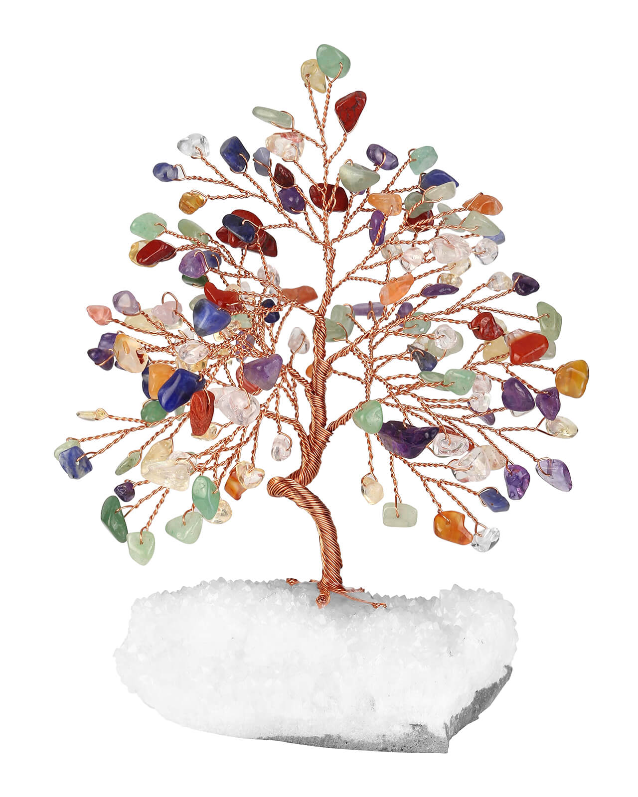 asd036501 Jovivi Natural Handmade Gemstone Copper Wire Wrapped Chakra Tree of Life Money Tree Figurine