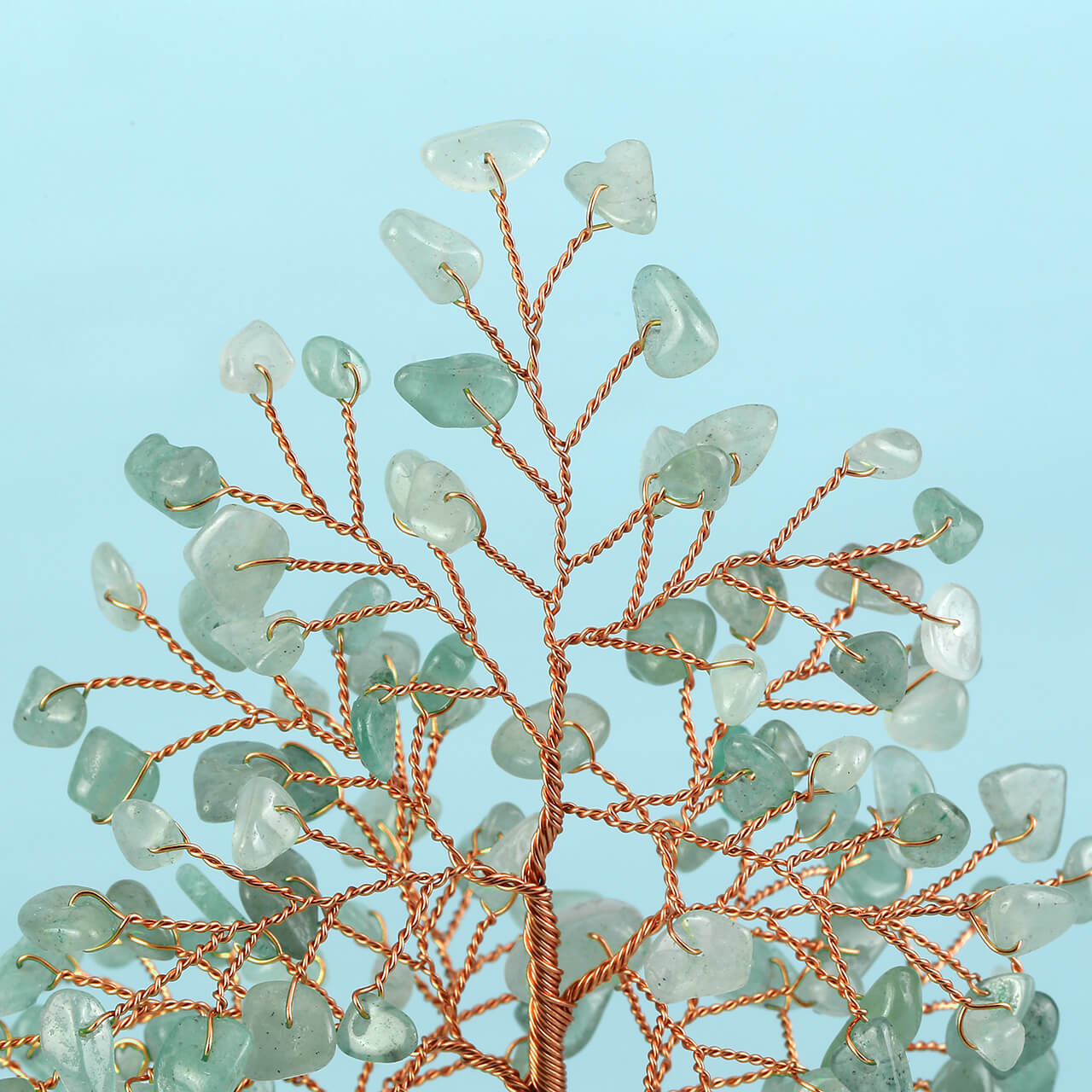 asd036504 jovivi Feng Shui Figurine Handmade Gemstone Copper Wire Wrapped Chakra Tree of Life Money Tree
