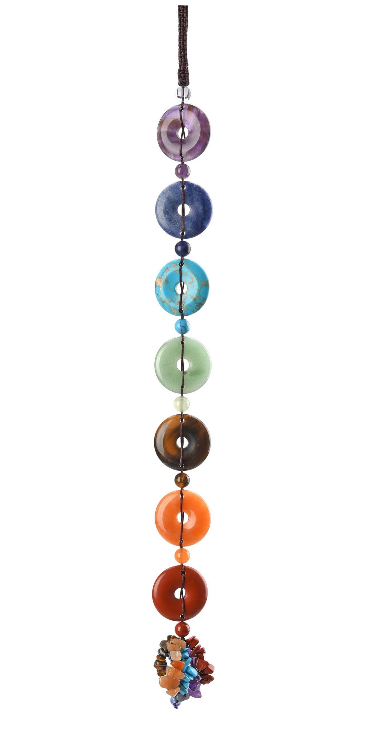 Jovivi 7 chakras peace buckle hanging ornaments for home decor healing reiki