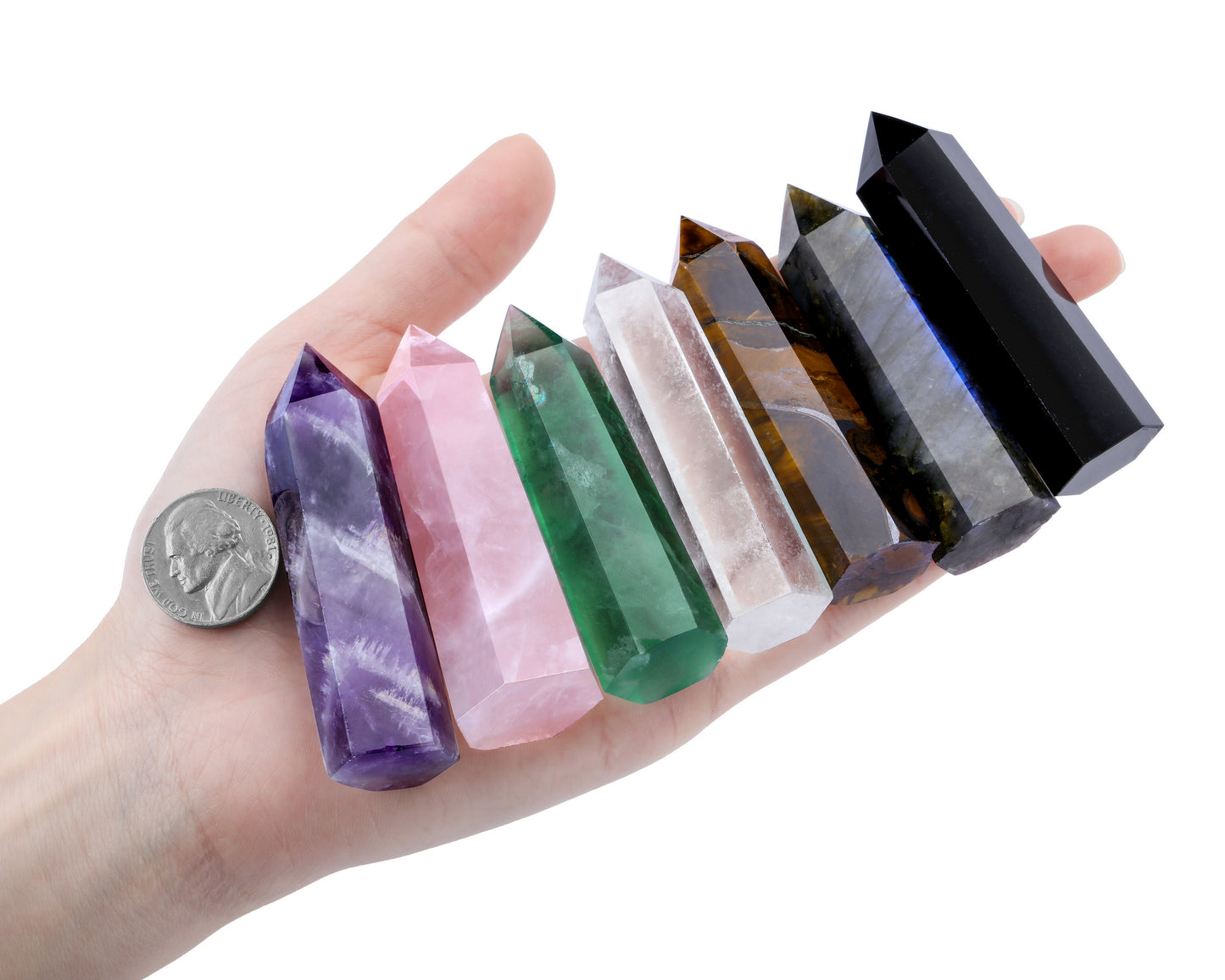 7PCS Chakra Healing Crystal Wands Set 2"-2.8" | Jovivi