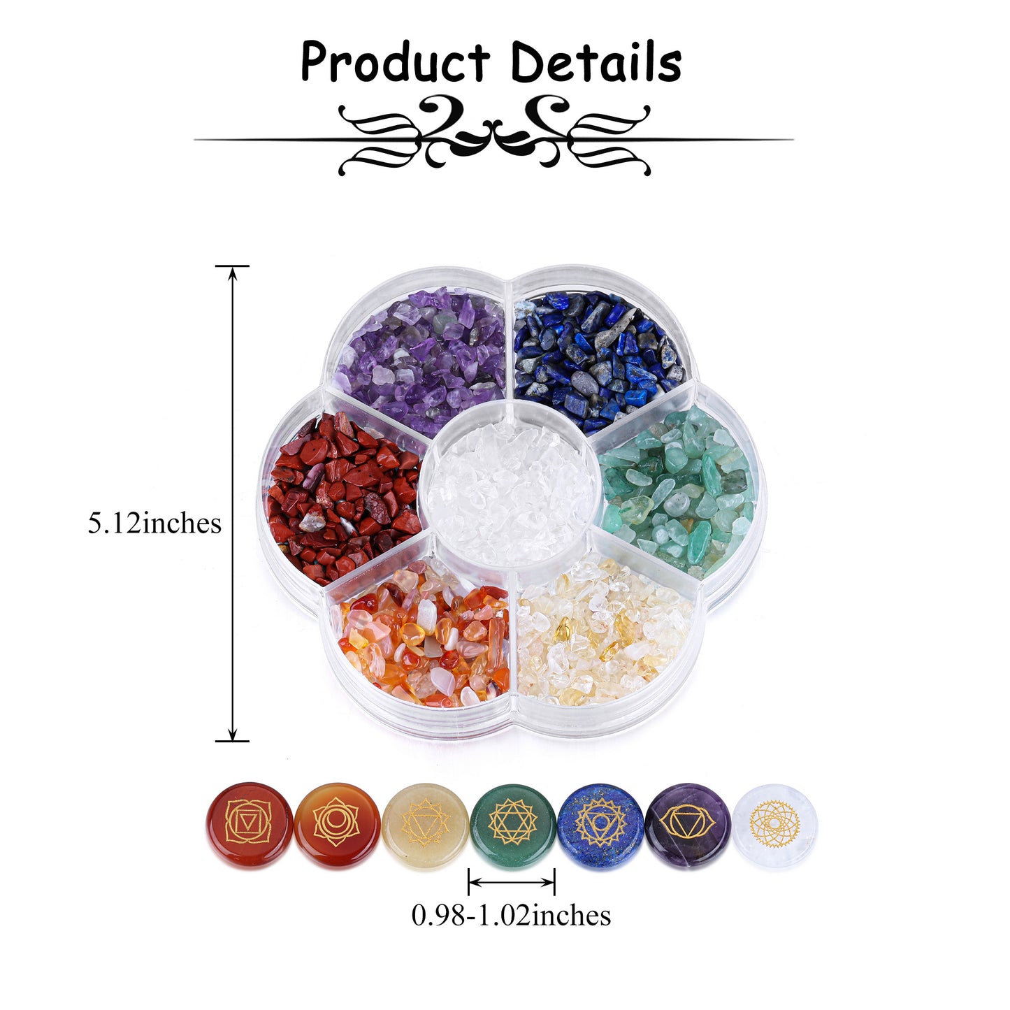 7 Chakra Healing Crystal Holistic Polished Stones & Tumbled Gemstones Set | Jovivi