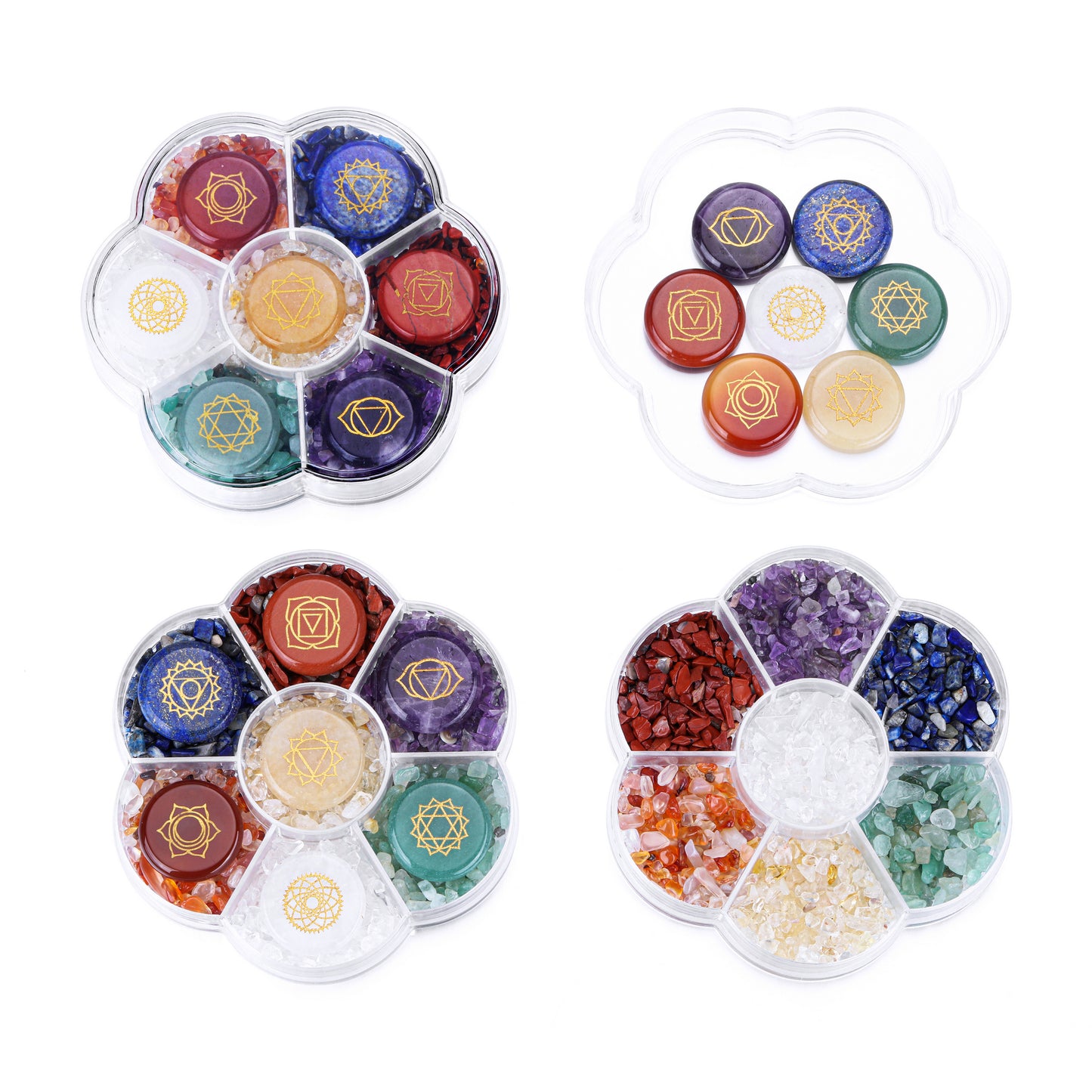 7 Chakra Healing Crystal Holistic Polished Stones & Tumbled Gemstones Set | Jovivi