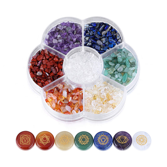 7 Chakra Healing Crystal Holistic Polished Stones & Tumbled Gemstones Set | Jovivi