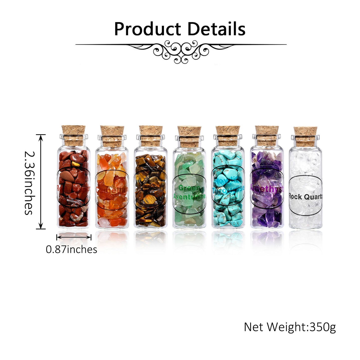 Mini Healing Crystal Chips Bottles Set | Jovivi