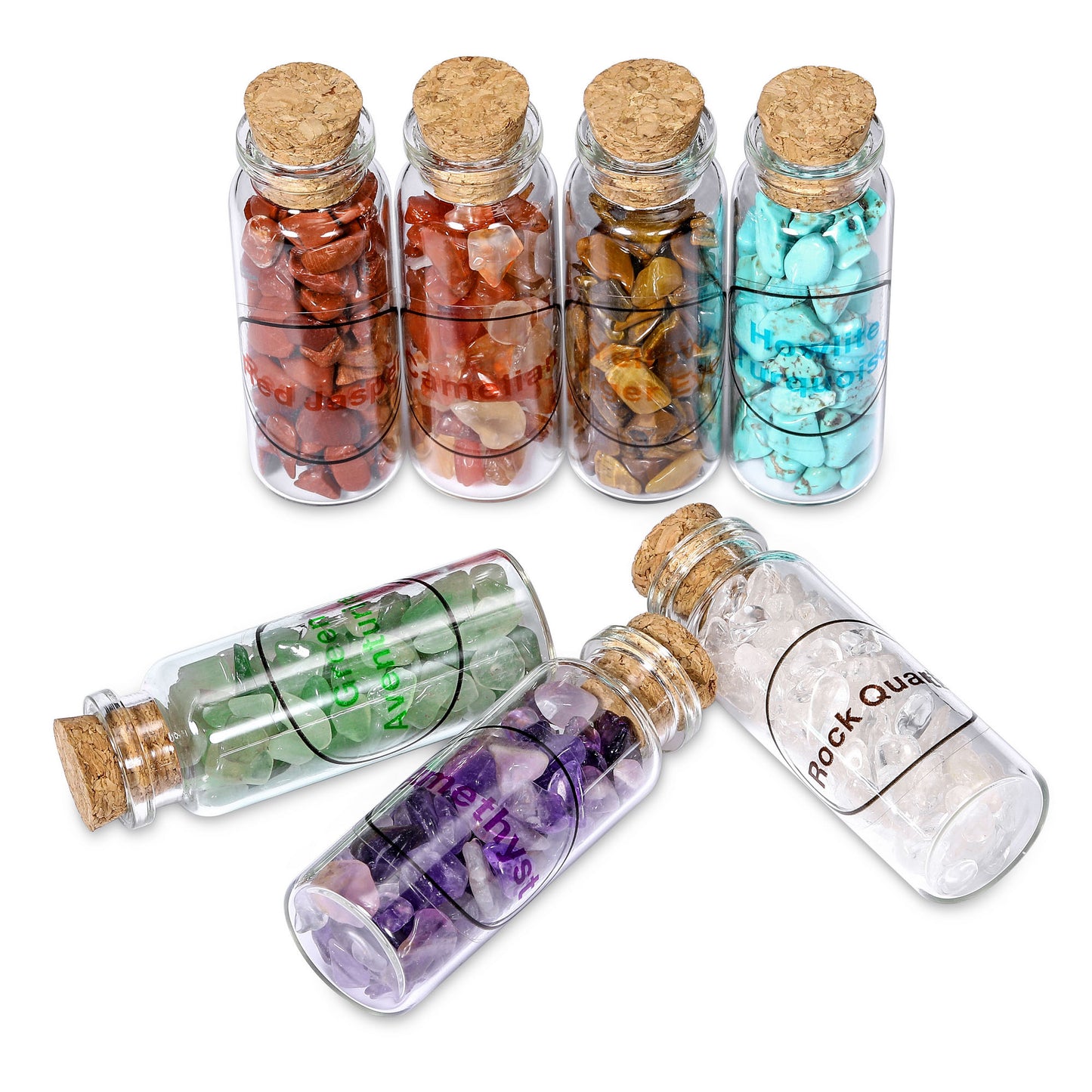 Mini Healing Crystal Chips Bottles Set | Jovivi