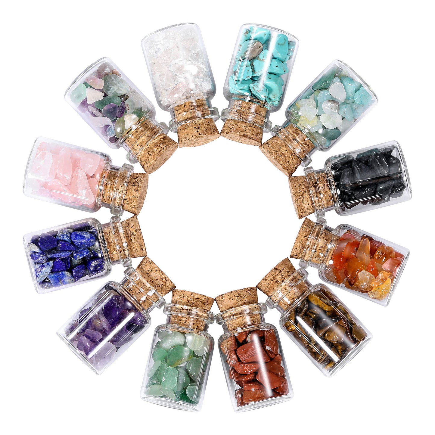 Mini Healing Crystal Chips Bottles Set | Jovivi